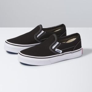 KIDS size 3.5 black slip on vans